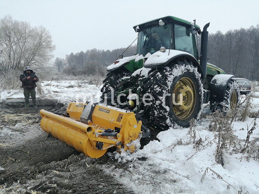 John Deere 8430 с ротоватором MeriCrusher MJS-241 STG